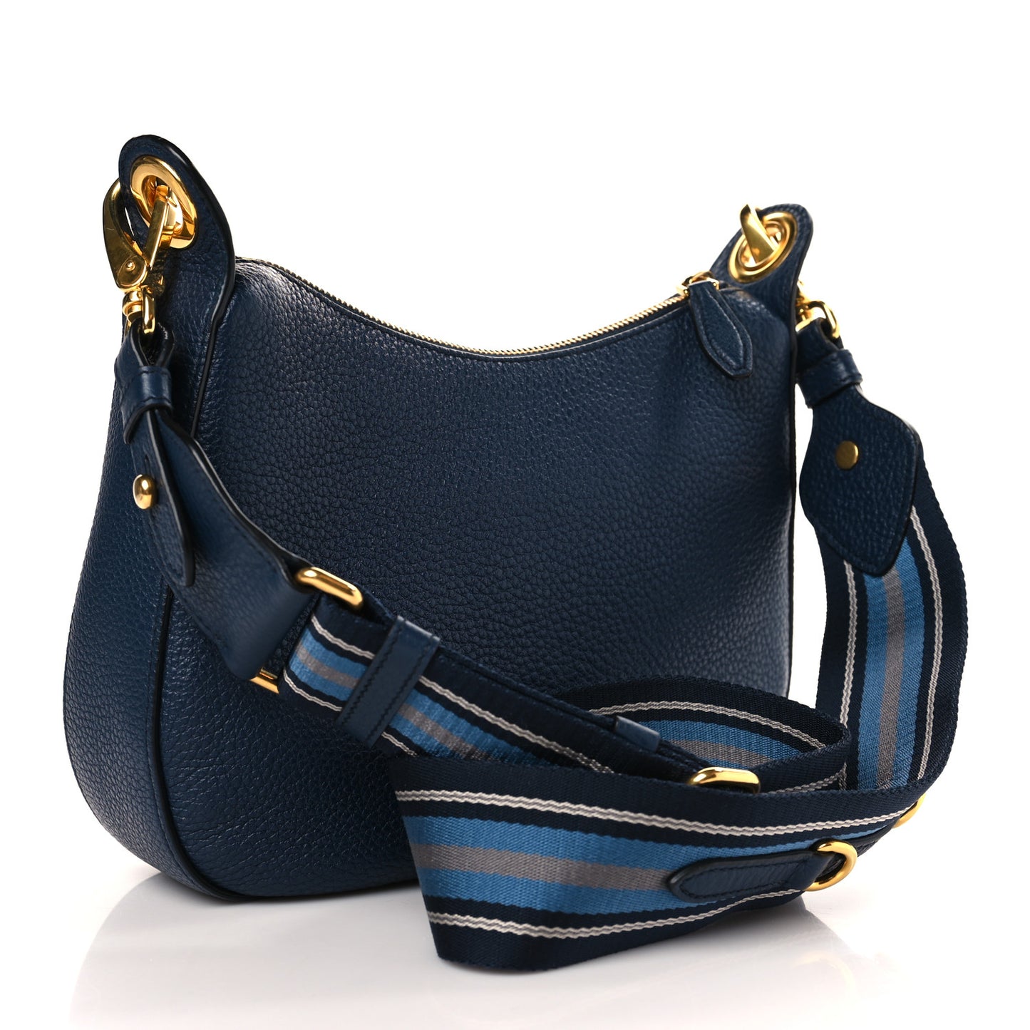 Vitello Daino Zippered Messenger Hobo Baltico