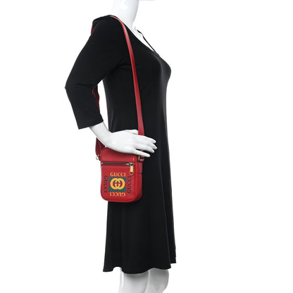Gucci Dollar Calfskin Logo Mini Messenger Bag Hibiscus Red Yellow Green 2 of 8