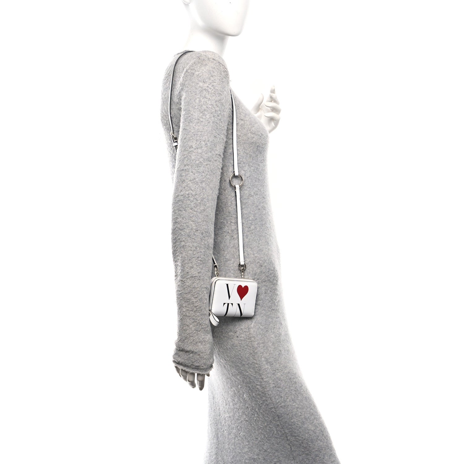 Valentino Garavani Calfskin VLTN Print Wallet Crossbody Bag White 2 of 10