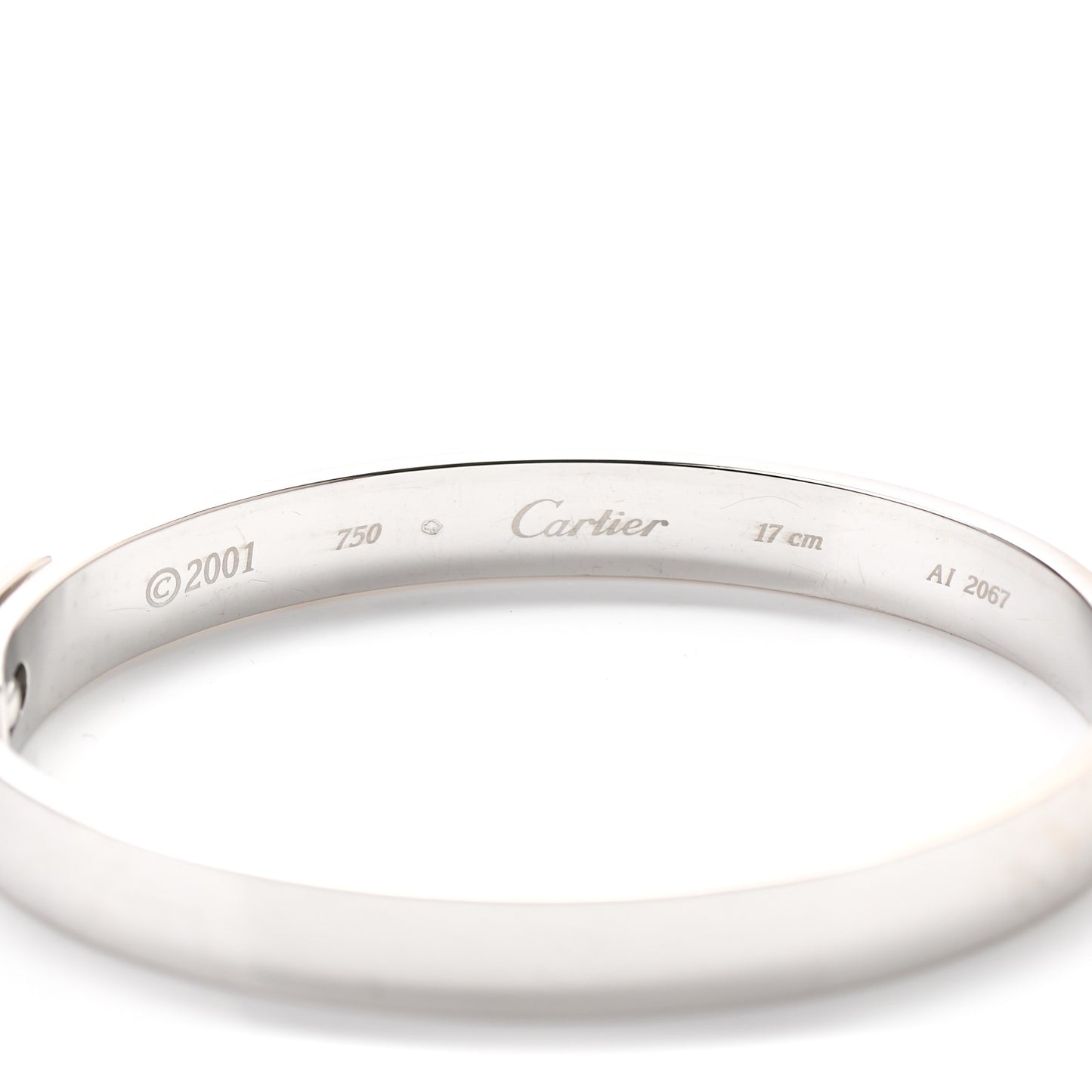 18K White Gold Diamond Anniversary Bangle Bracelet 17