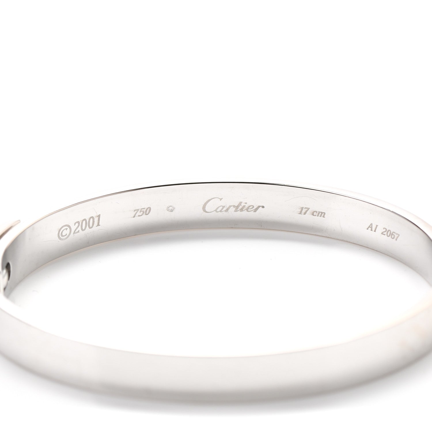 Cartier 18K White Gold Diamond Anniversary Bangle Bracelet 17 4 of 4