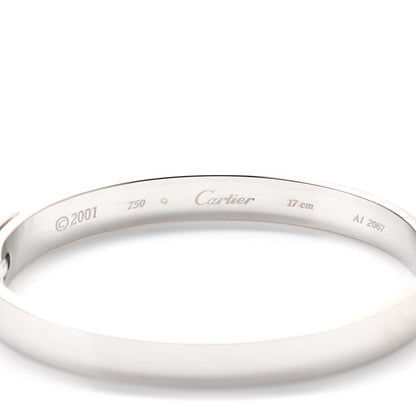 Cartier 18K White Gold Diamond Anniversary Bangle Bracelet 17 4 of 4