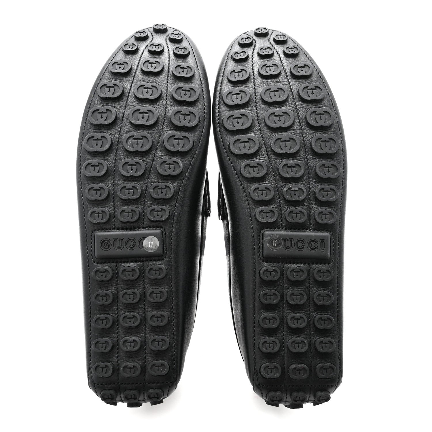 Gucci Soft Clove Calfskin Mens Horsebit Driver Loafers 11 Black 6 of 10