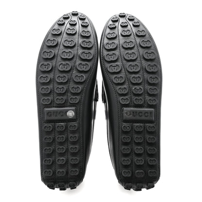 Gucci Soft Clove Calfskin Mens Horsebit Driver Loafers 11 Black 6 of 10