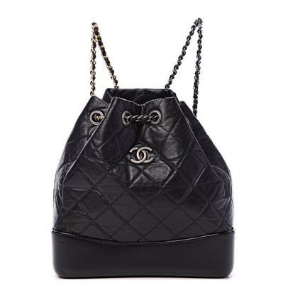 Chanel Aged Calfskin Quilted Small Gabrielle Backpack Black 1 of 9