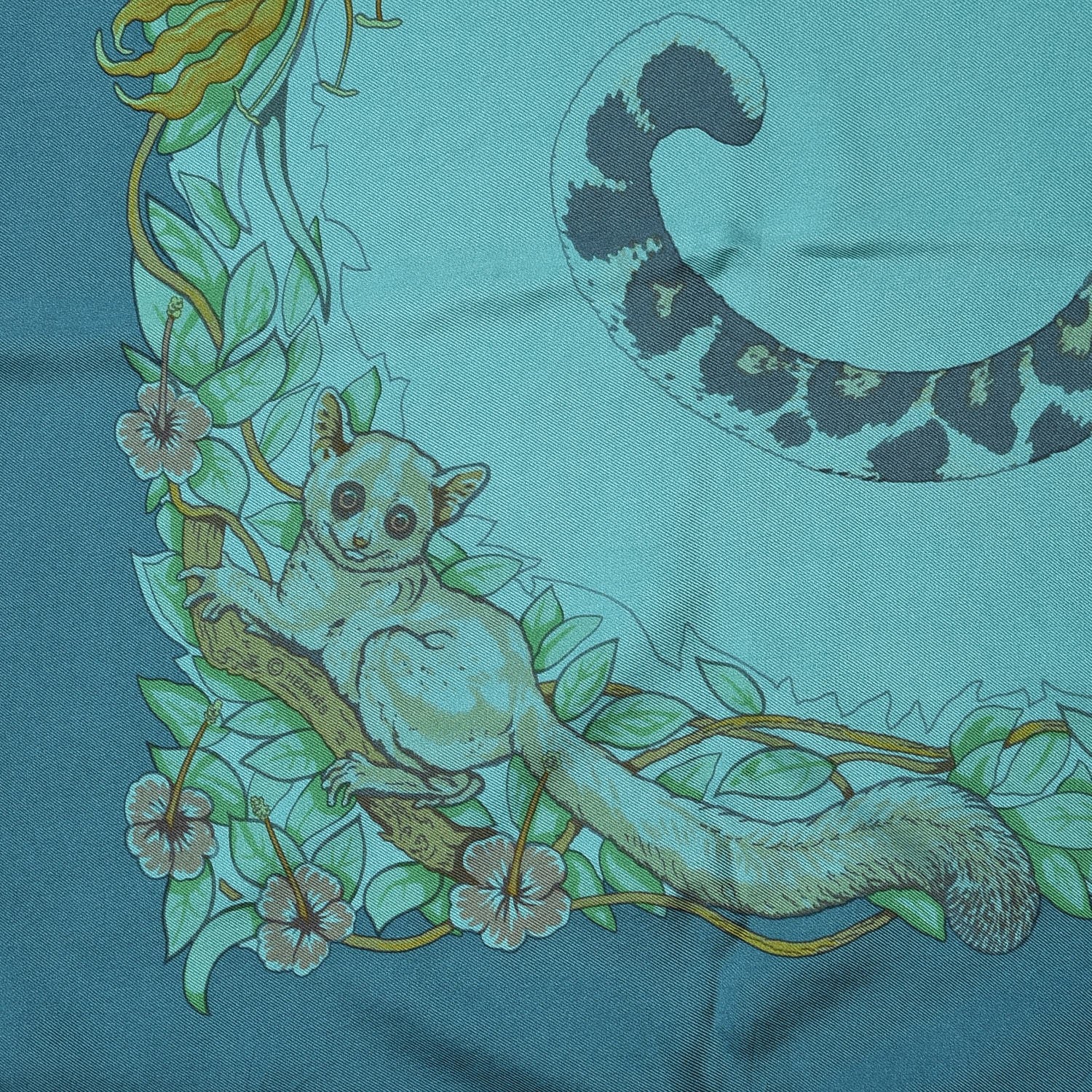 Hermes Silk Dip Dye Jungle Love Scarf 90 Menthol Canard Ocre 7 of 11
