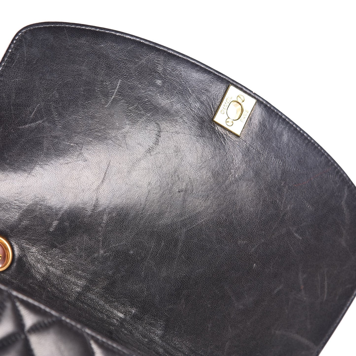 Lambskin Quilted Medium Single Flap Black