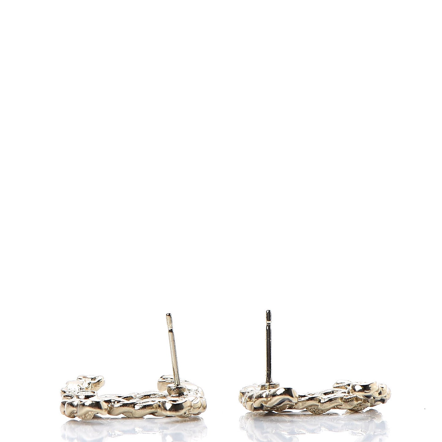 Enamel Metal Chain French New Wave CC Earrings Black Gold
