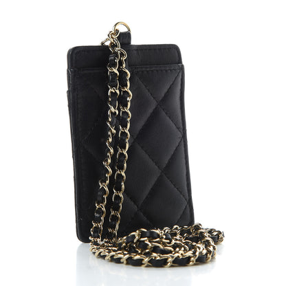 Chanel Lambskin Quilted Card Holder On Chain Black 3 of 6