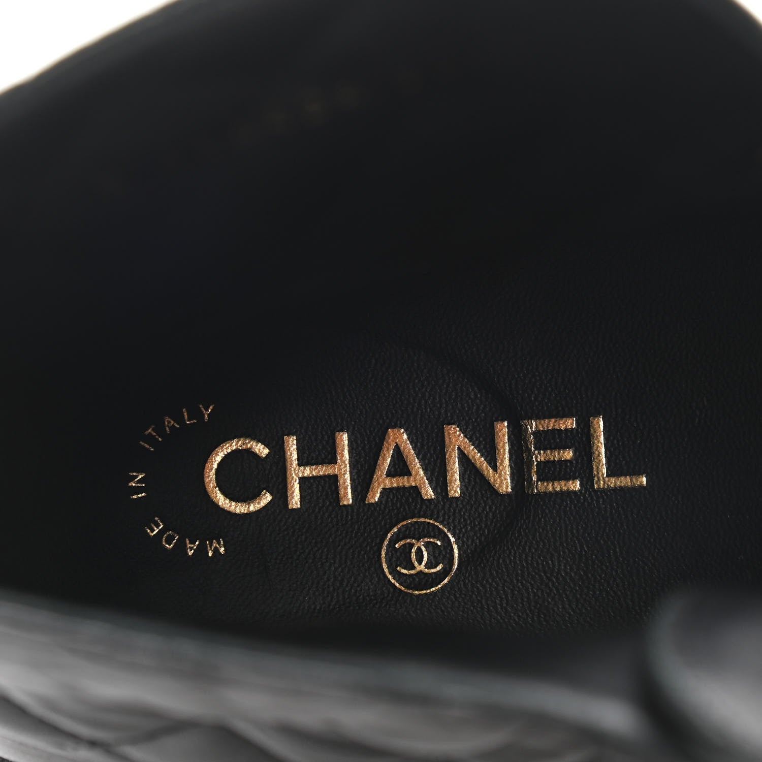 Chanel Shiny Lambskin Quilted Lace Up Combat Boots 39 Black 4 of 8