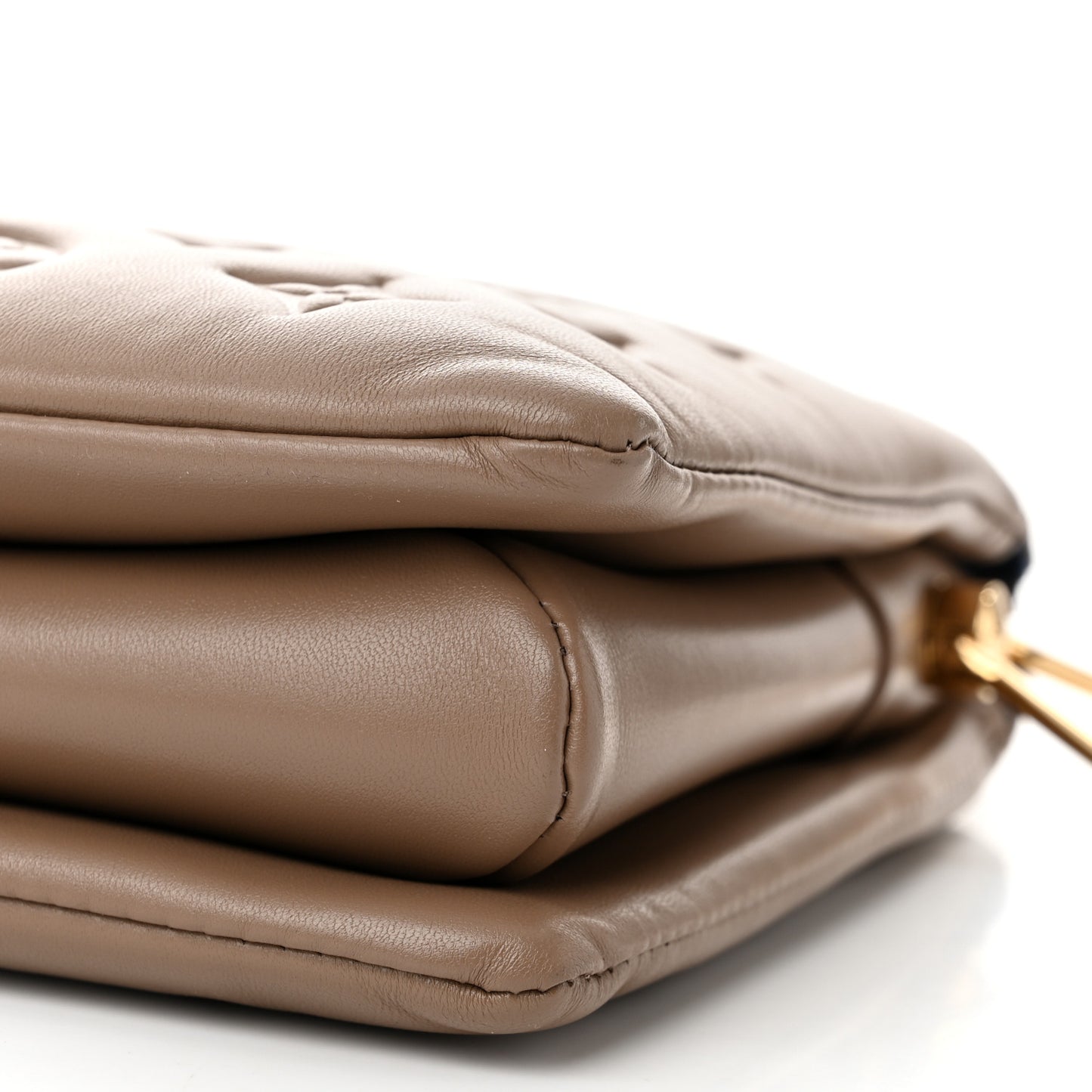 Lambskin Embossed Monogram Coussin PM Taupe