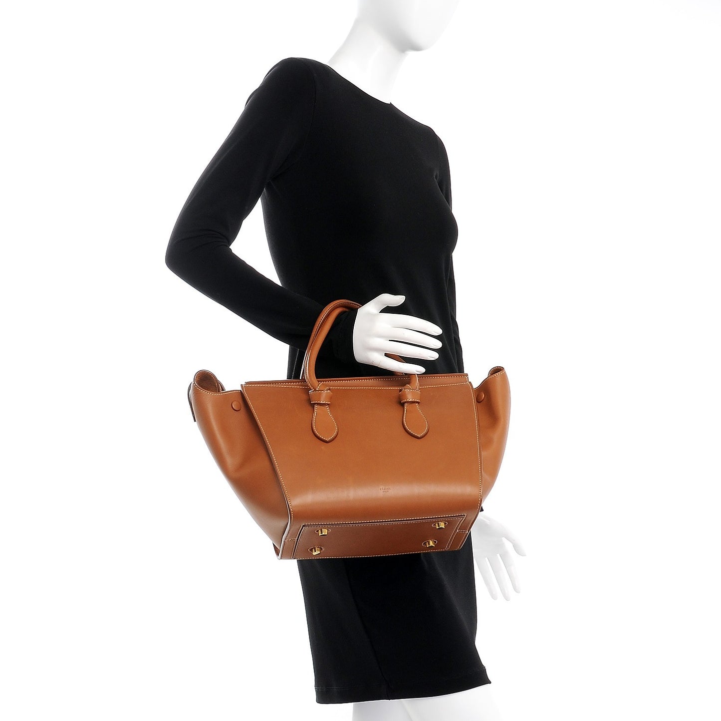 Natural Calfskin Mini Tie Knot Tote Tan