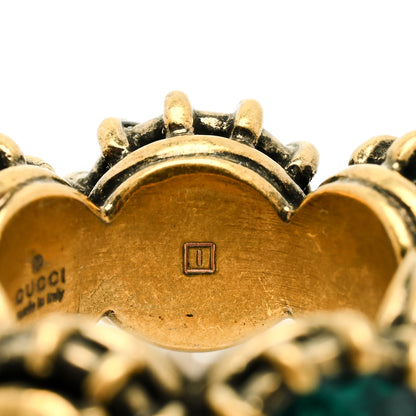 Gucci Tigerhead Crystal Ring 5 Aged Gold Multicolor 5 of 5