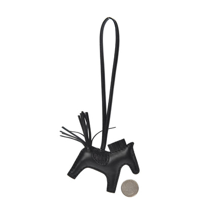 Hermes Milo Lambskin Matte Alligator Touch Grigri Rodeo Horse Bag Charm PM So Black 2 of 4