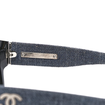 Chanel Acetate Denim CC Sunglasses Black Blue 6 of 8