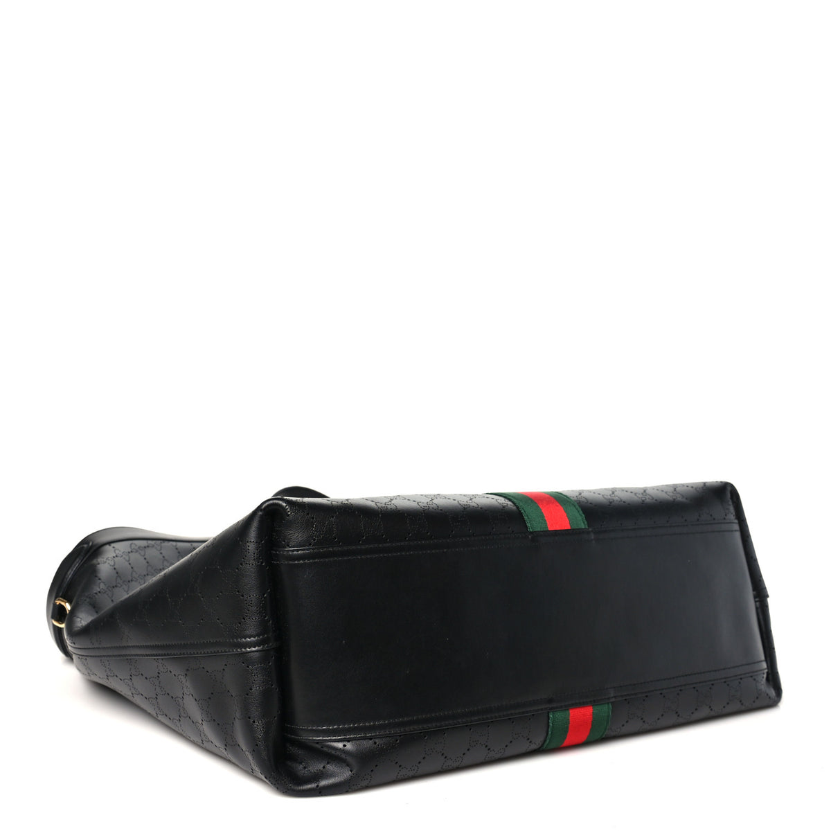 Gucci Soft Perforated Calfskin Large Giglio Tote Black 5 of 10