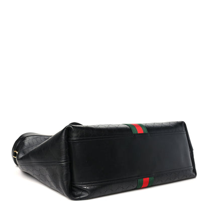 Gucci Soft Perforated Calfskin Large Giglio Tote Black 5 of 10