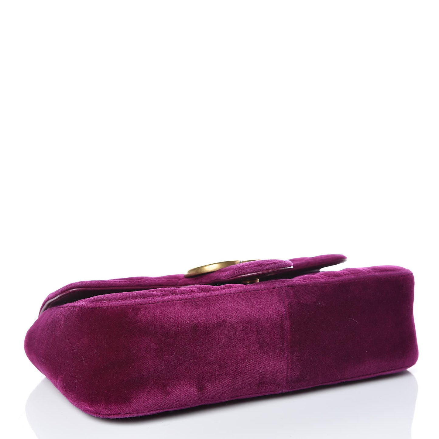 Velvet Matelasse Mini GG Marmont Shoulder Bag Fuchsia Violet Cyclamen