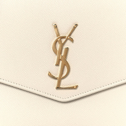 Saint Laurent Grain de Poudre Monogram Strap Wallet Crema Soft 11 of 11