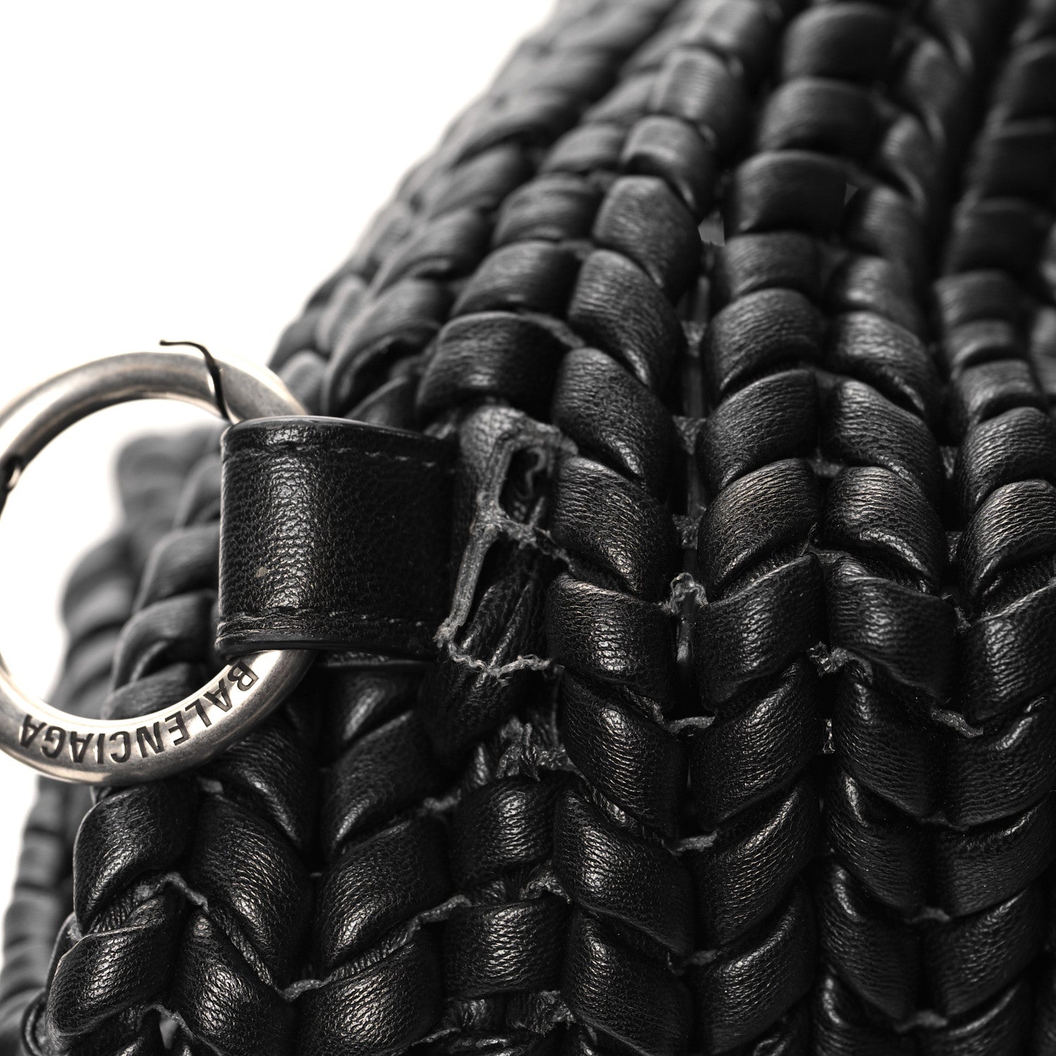 Balenciaga Woven Calfskin Metro Medium Tote Black 10 of 12