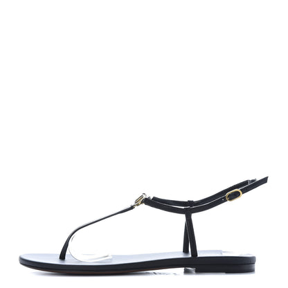 Christian Dior Lambskin Signature T-Strap Sandals 38 Black 1 of 9