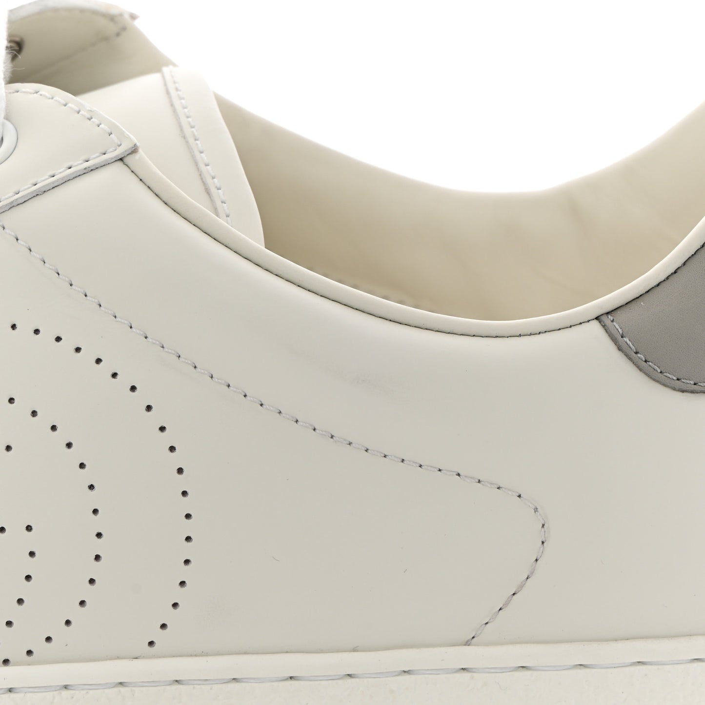 Calfskin Interlocking G Perforated Mens Ace Sneakers 13 White Grey Sky