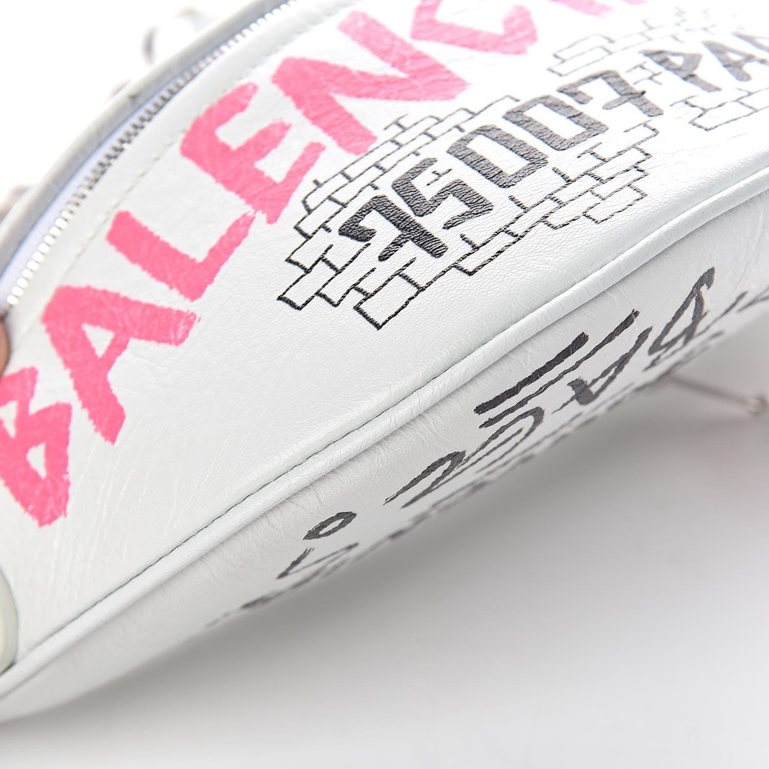 Balenciaga Agneau Arena Graffiti All Over XXS Souvenir Belt Bag White Multicolor 8 of 13