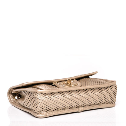 Chanel Metallic Perforated Calfskin Small Up In The Air Flap Light Gold 4 of 13