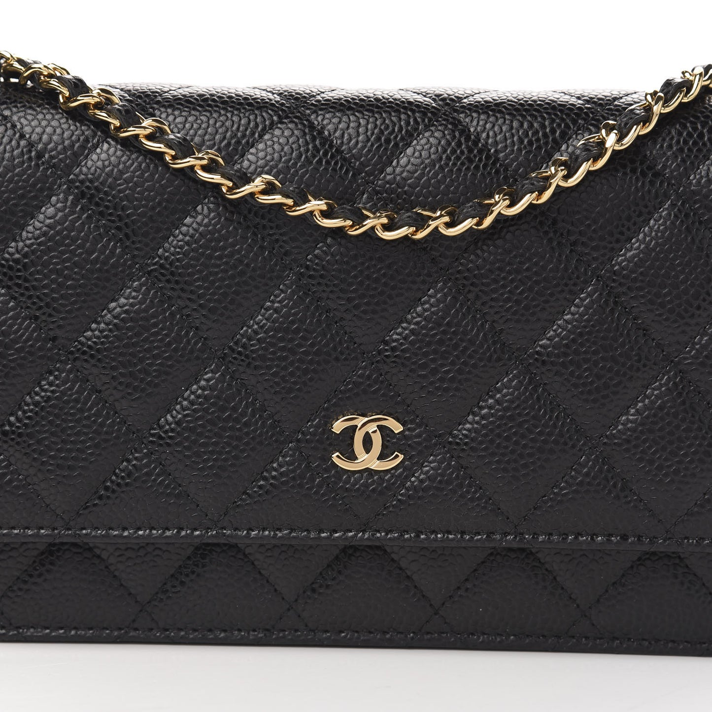 Caviar Quilted Wallet On Chain WOC Black