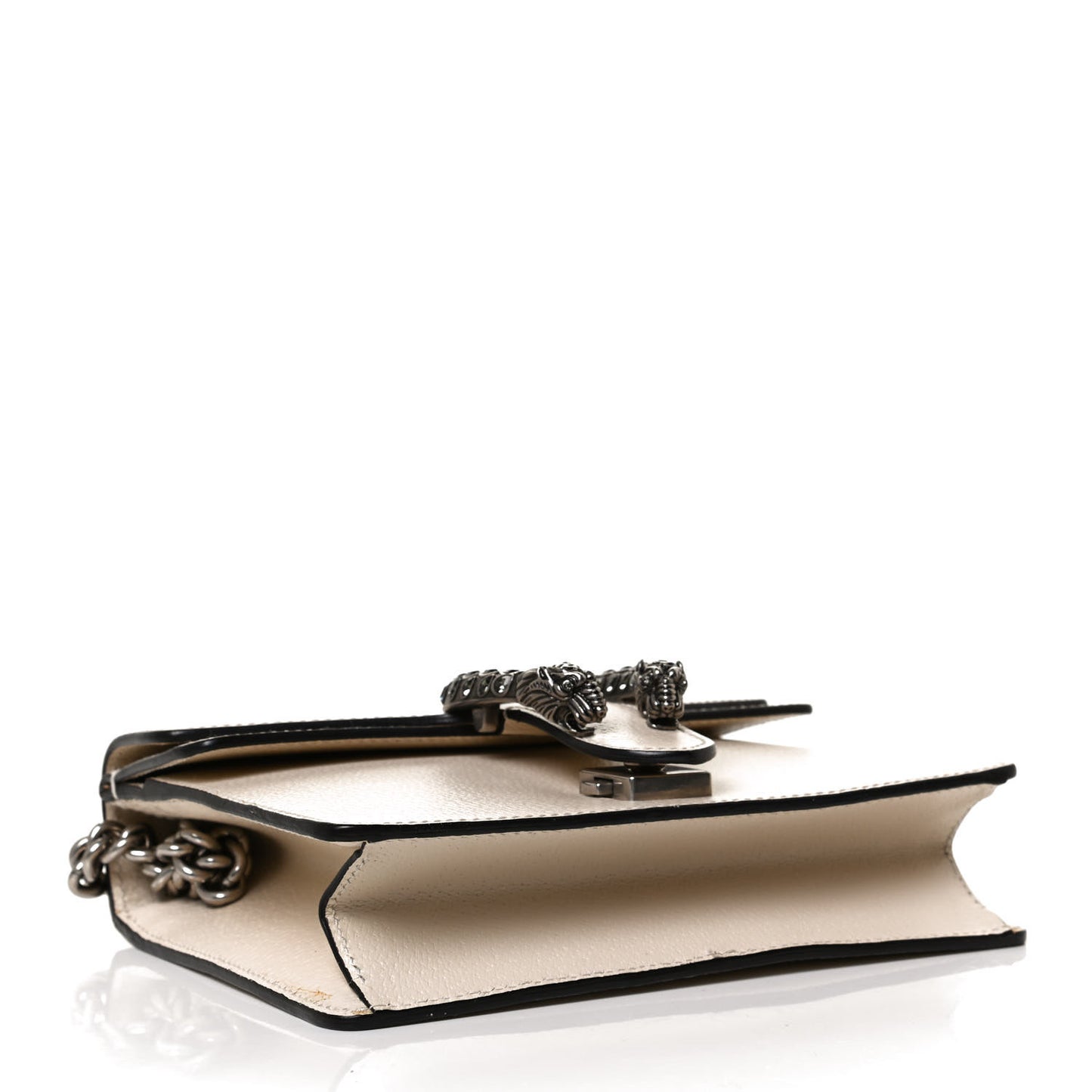 Textured Calfskin Crystal Mini Dionysus Shoulder Bag Mystic White