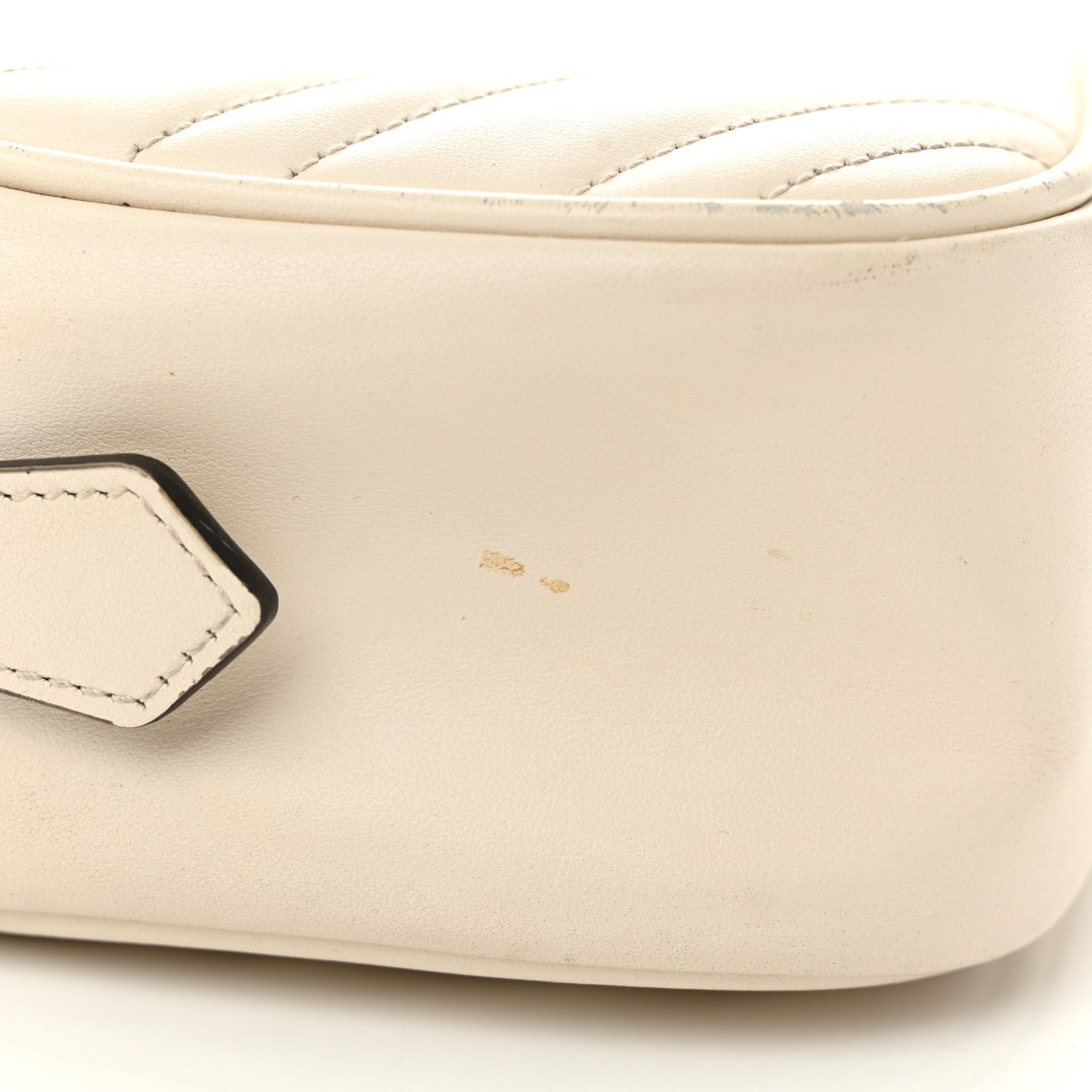 Gucci Calfskin Matelasse Small GG Marmont Chain Shoulder Bag White 11 of 14