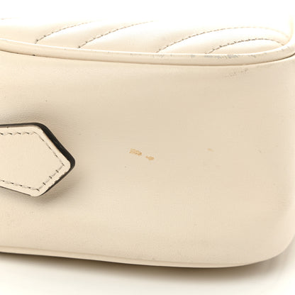 Gucci Calfskin Matelasse Small GG Marmont Chain Shoulder Bag White 11 of 14