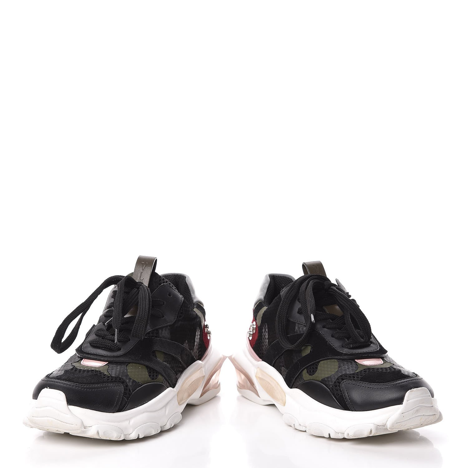 Valentino Garavani Calfskin Suede Camouflage Bounce Sneakers 37 Multicolor 6 of 19