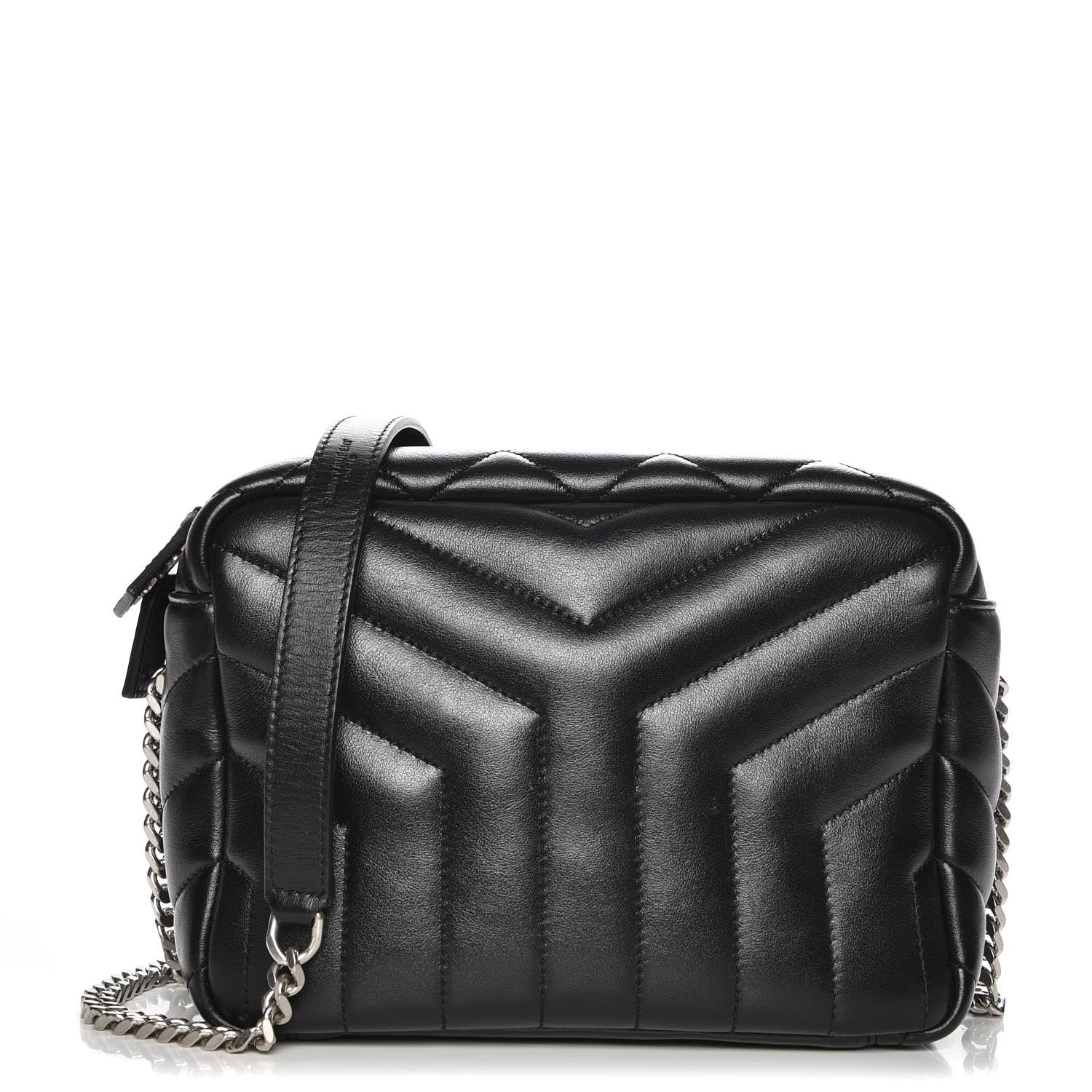 Saint Laurent Calfskin Y Quilted Monogram Small Loulou Bowling Bag Black 1 of 7