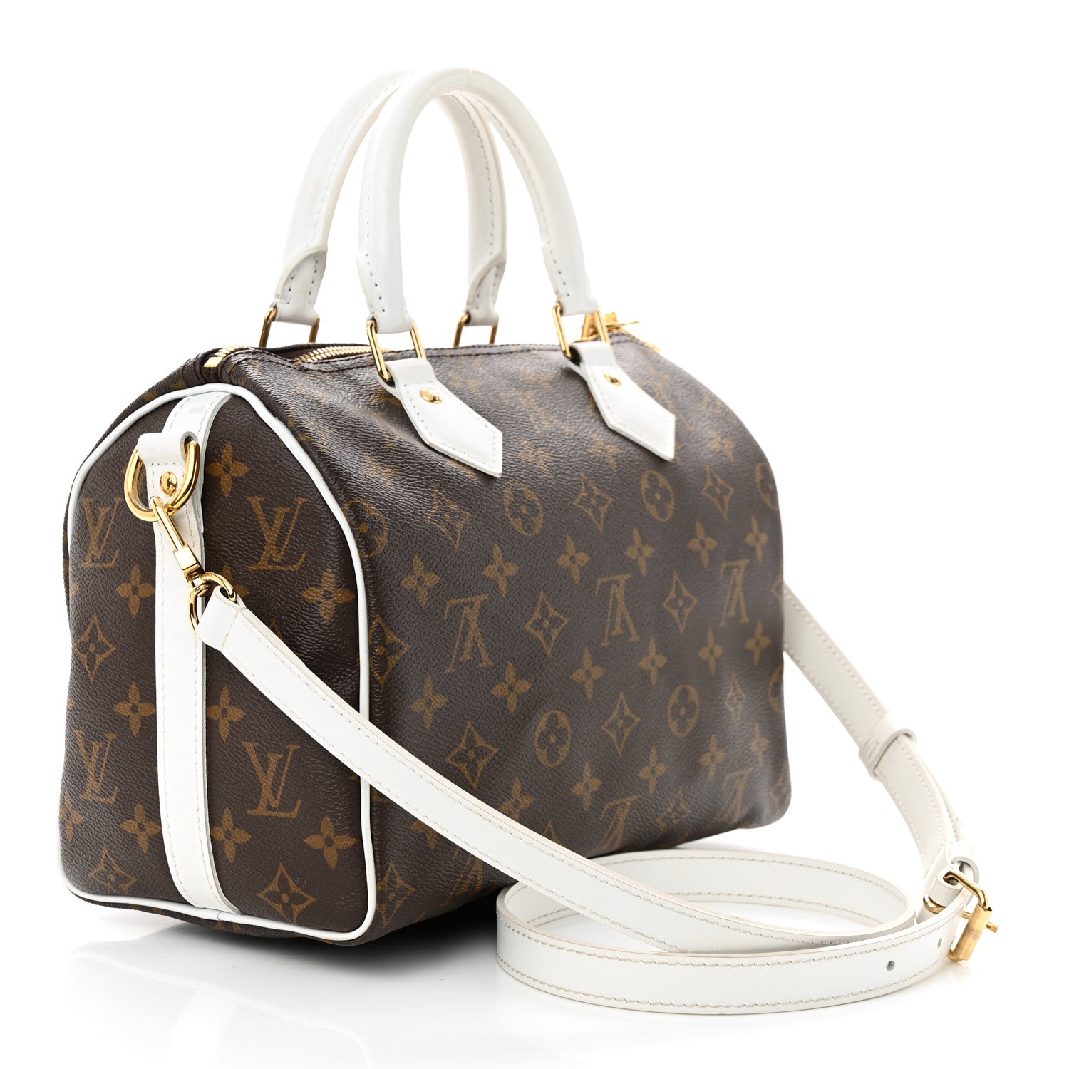 Louis Vuitton Monogram LV Match Speedy Bandouliere 25 White