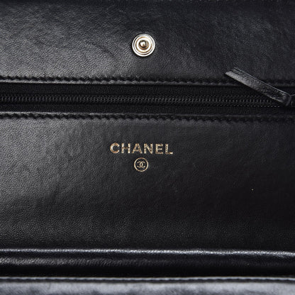 Chanel Lambskin Quilted Wallet On Chain WOC Black 6 of 9
