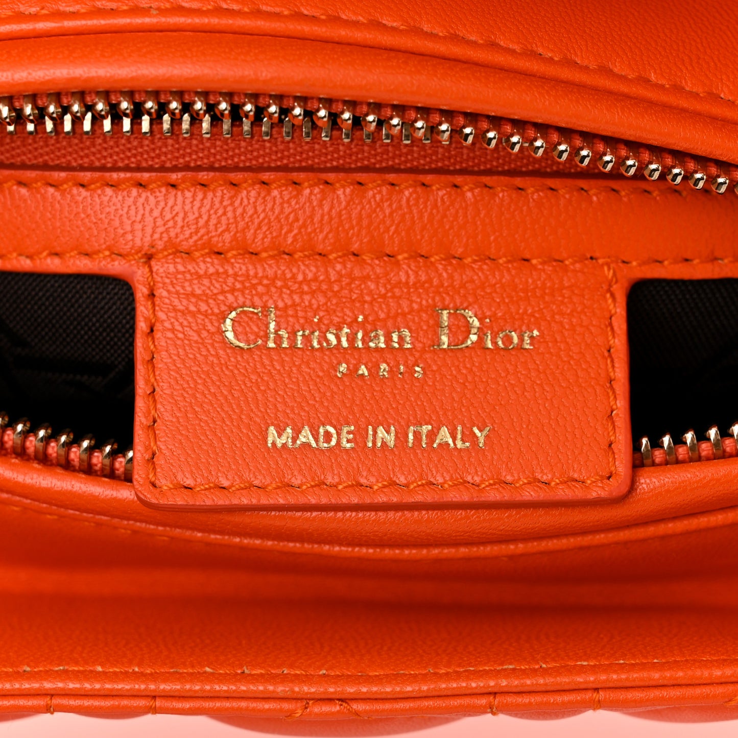 Lambskin Cannage Medium Lady Dior Orange