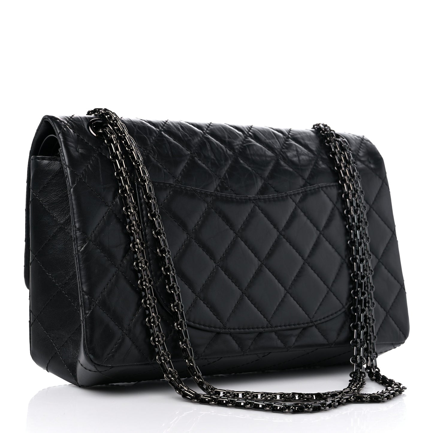 Aged Calfskin Quilted 2.55 Reissue 226 Flap So Black