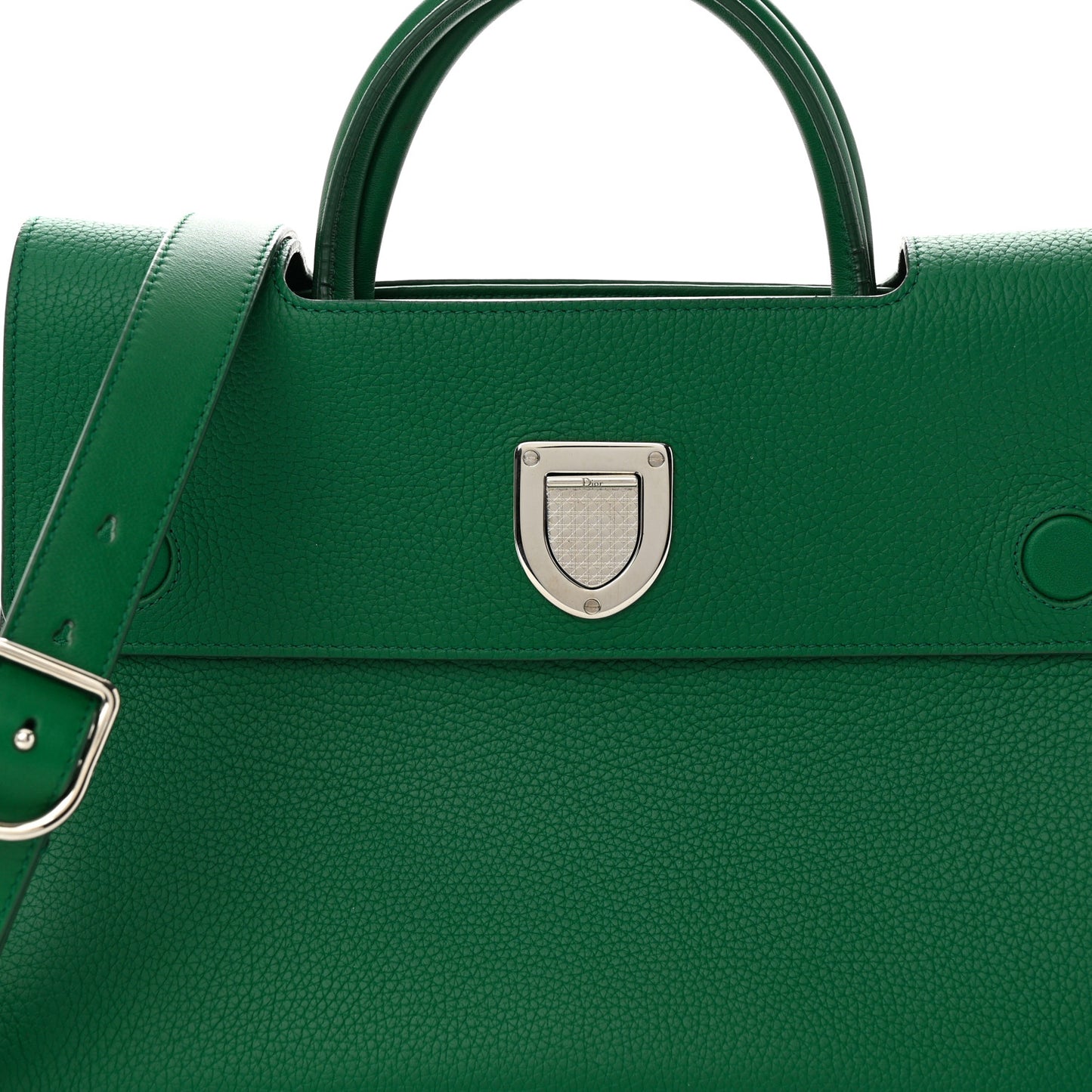 Grained Calfskin Diorever Flap Green