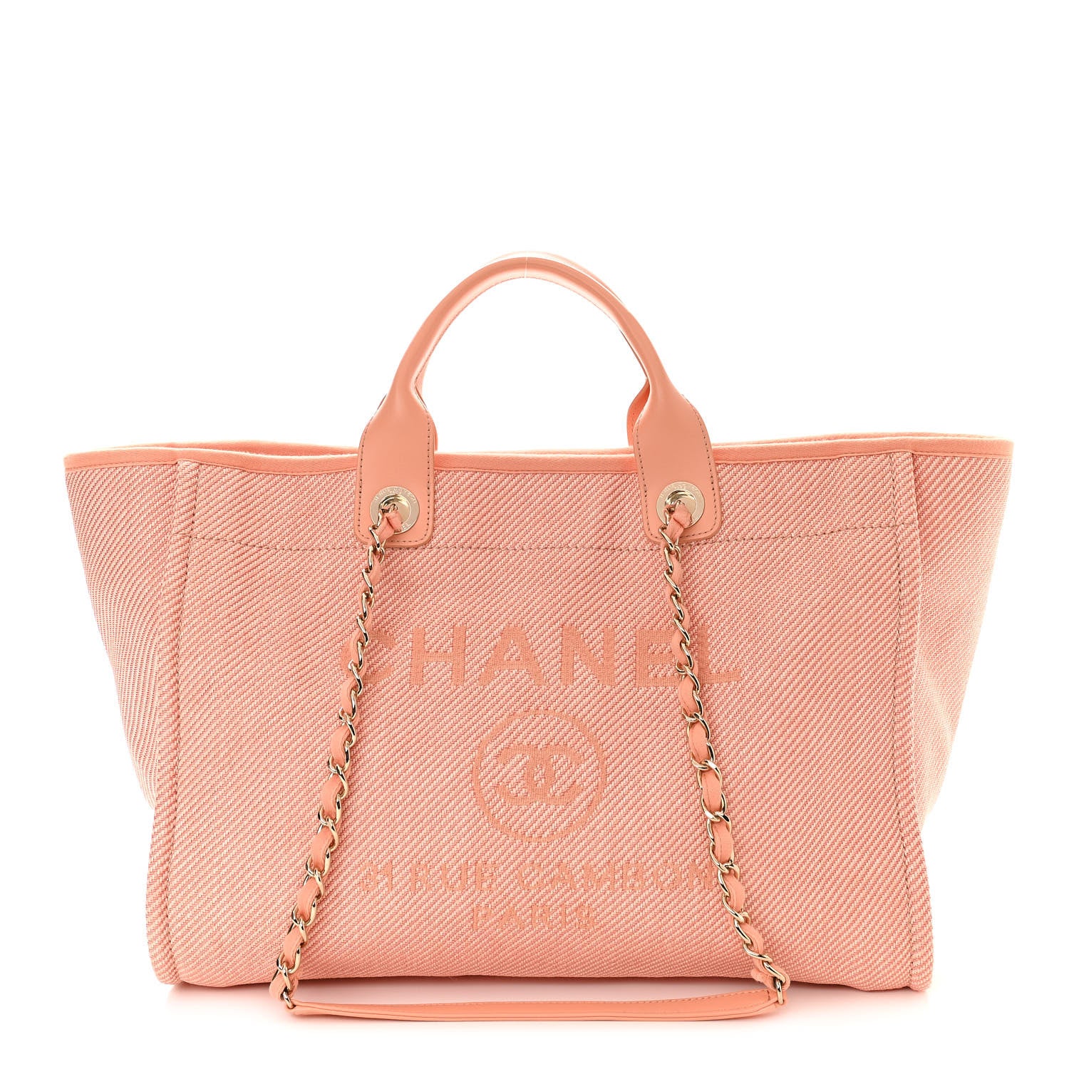 Chanel Mixed Fibers Calfskin Medium Deauville Tote Light Orange 1 of 10