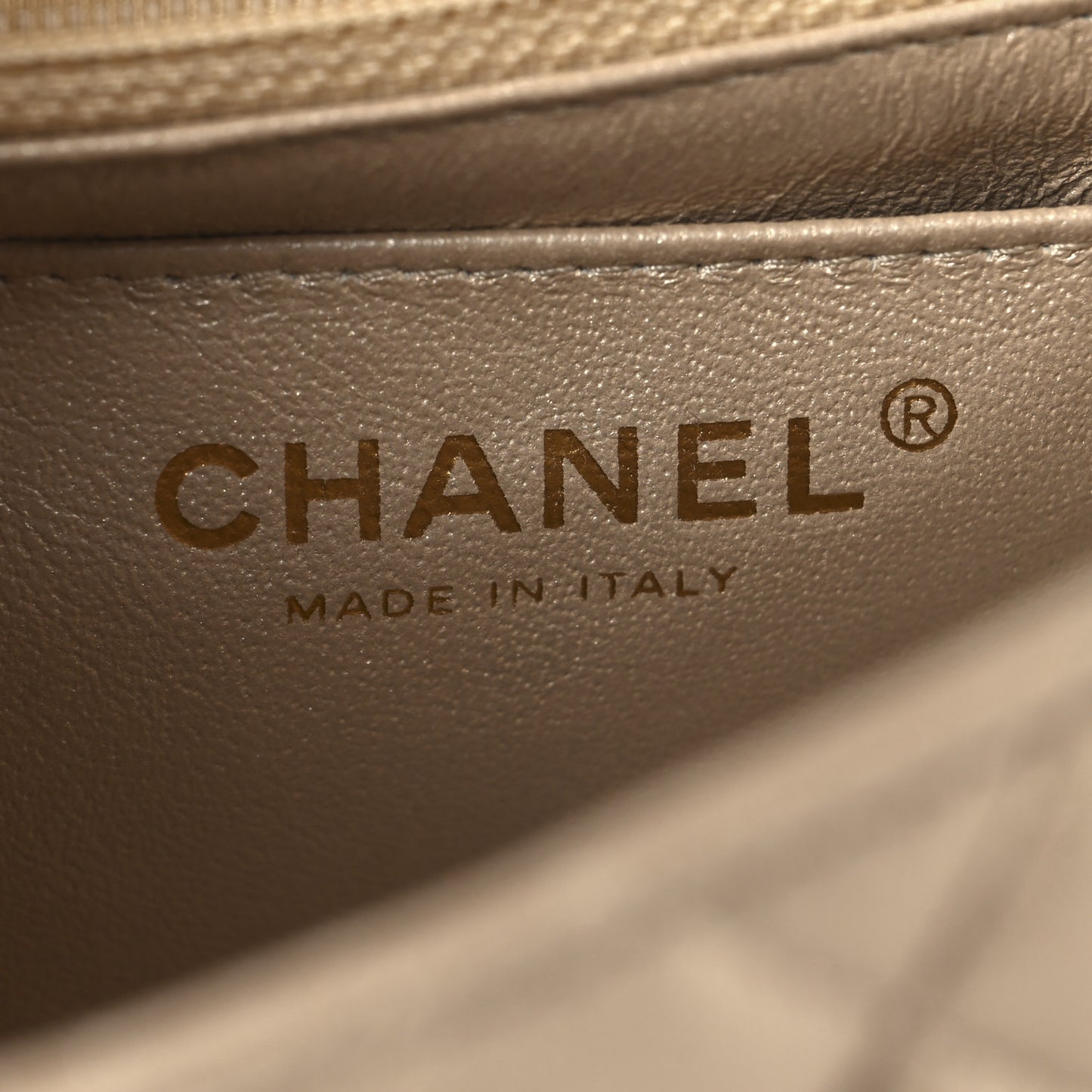 Metallic Lambskin Quilted Mini Square Flap Gold