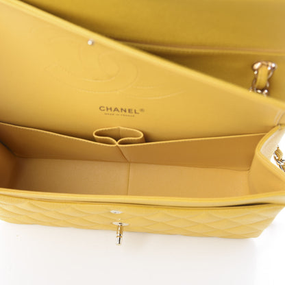 Chanel Caviar Quilted Jumbo Double Flap Yellow 3 of 8