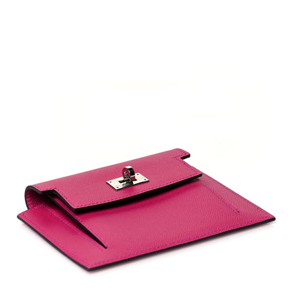Hermes Madame Calfskin Kelly Pocket Compact Wallet Rose Pourpre 4 of 9