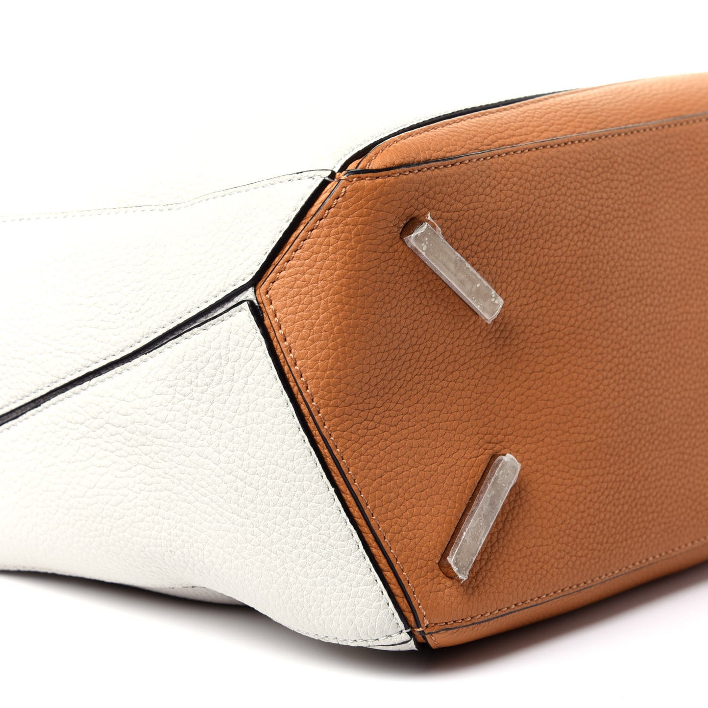 Calfskin Medium Puzzle Bag Tan Soft White