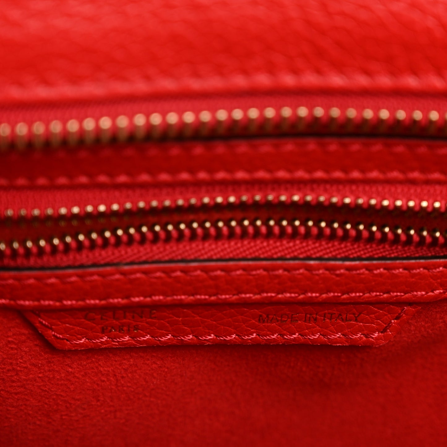 Drummed Calfskin Micro Luggage Red