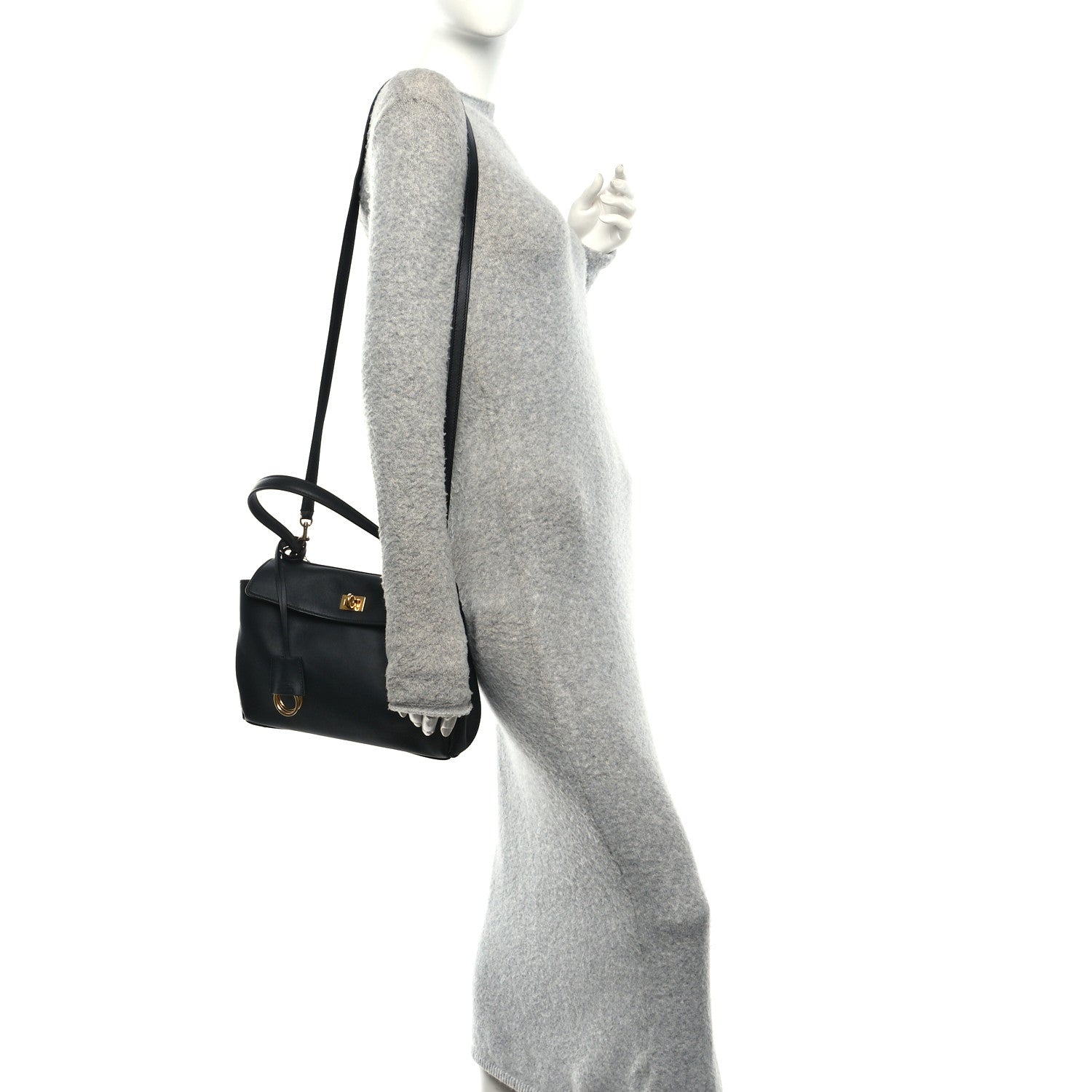 Balenciaga Natural Smooth Calfskin Small Rodeo Top Handle Handbag Black 2 of 10