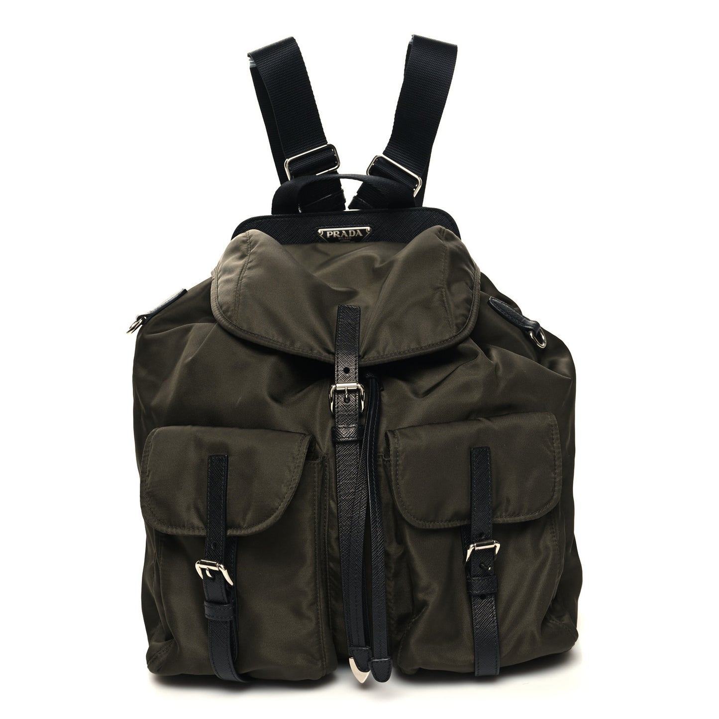 Nylon Vela Saffiano Backpack Mimetico