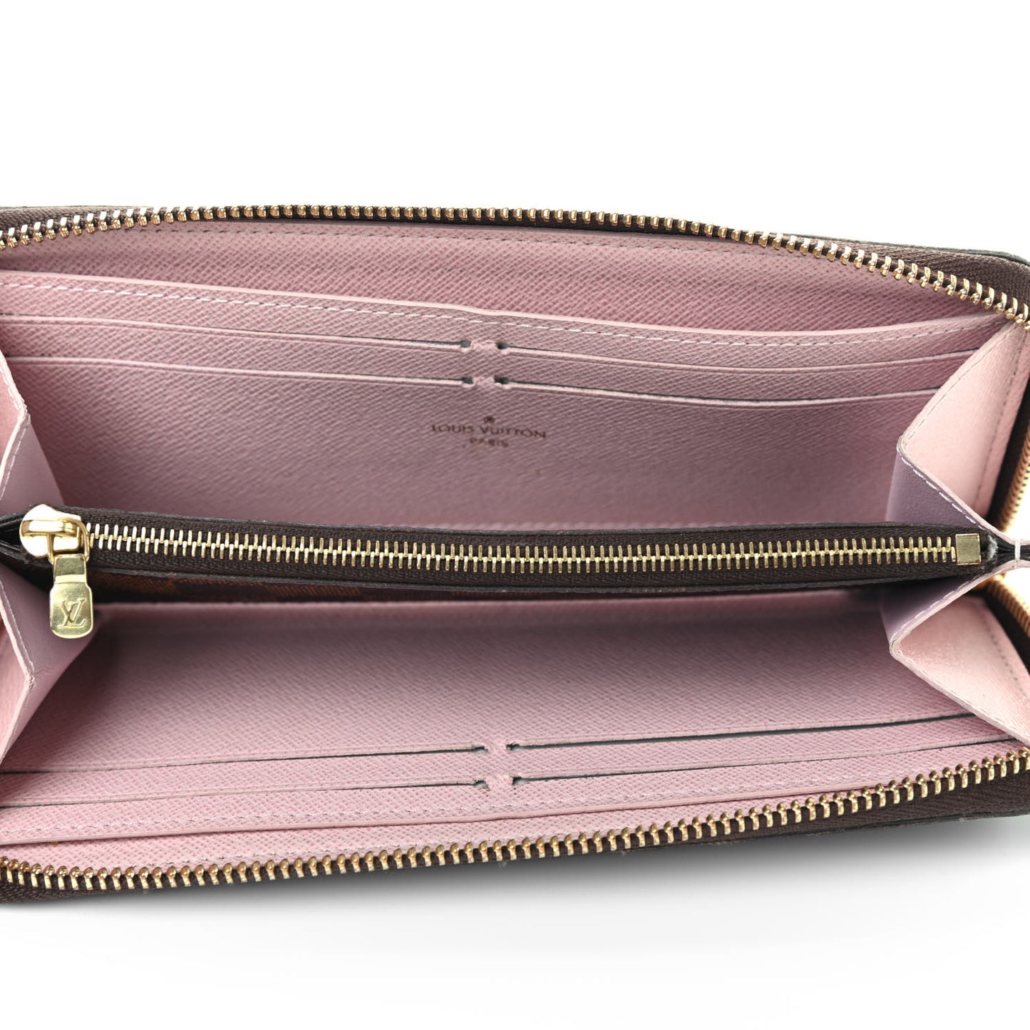 Damier Ebene Clemence Wallet Rose Ballerine