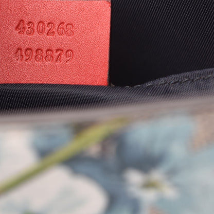 Gucci GG Supreme Monogram Blooms Large Cosmetic Case Beige Blue Navy Hibiscus Red 7 of 8