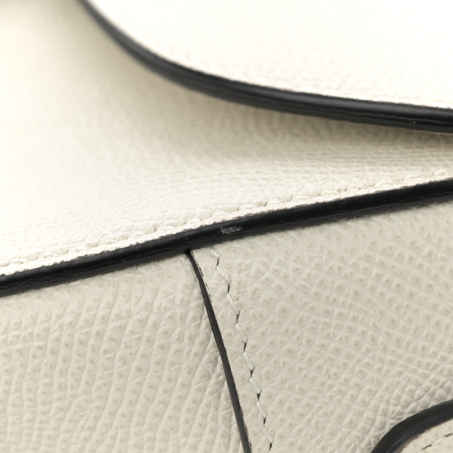 Christian Dior Grained Calfskin Saddle Bag White 11 of 12